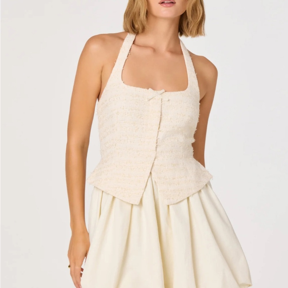 Astr Cream Mini Dress